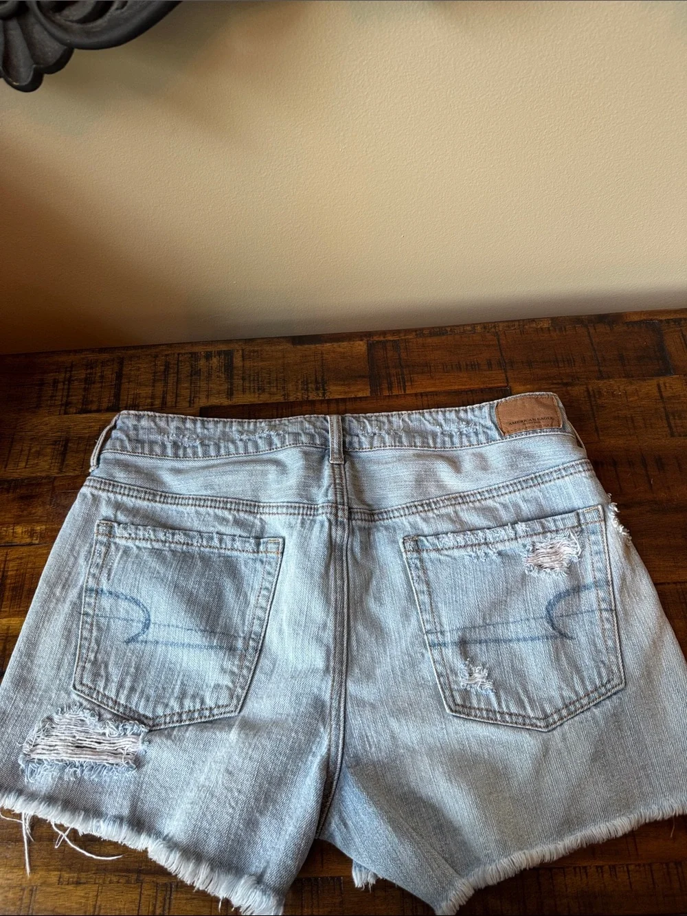 American Eagle Light Wash Distressed Denim Women's Shorts